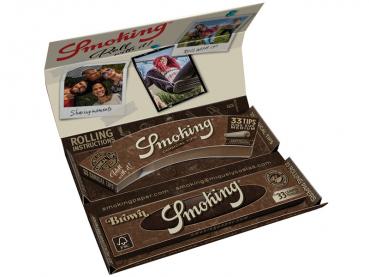 Smoking BROWN Luxury Pack Rolling Kit 33xBlättchen+33xCONICAL 13g/m² 108x44mm